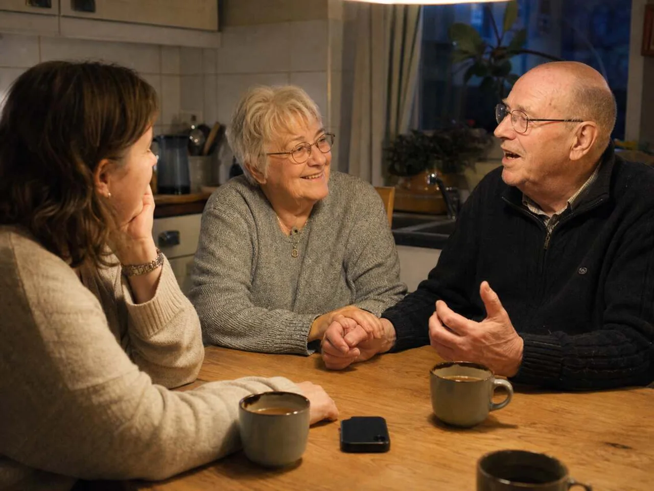 Een dochter luistert naar de verhalen van haar ouders voor een persoonlijk jubileumlied