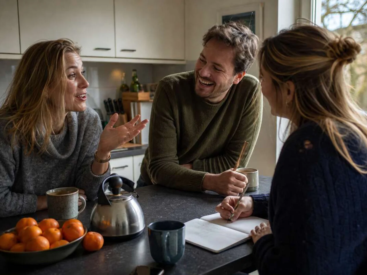 Familie en vrienden delen grappige herinneringen voor een persoonlijk verjaardagslied