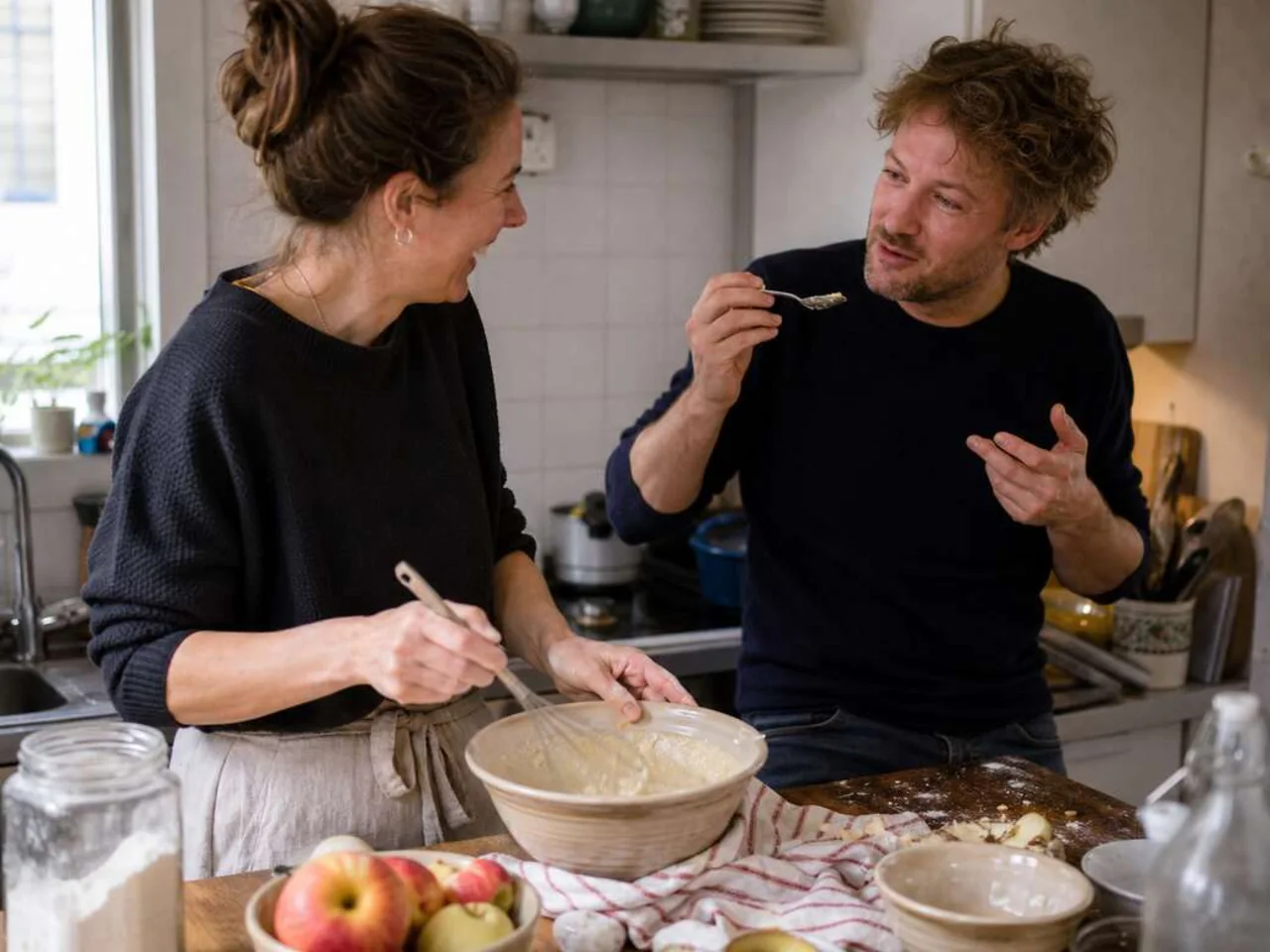 Kinderen halen herinneringen aan hun moeder op tijdens het samen koken